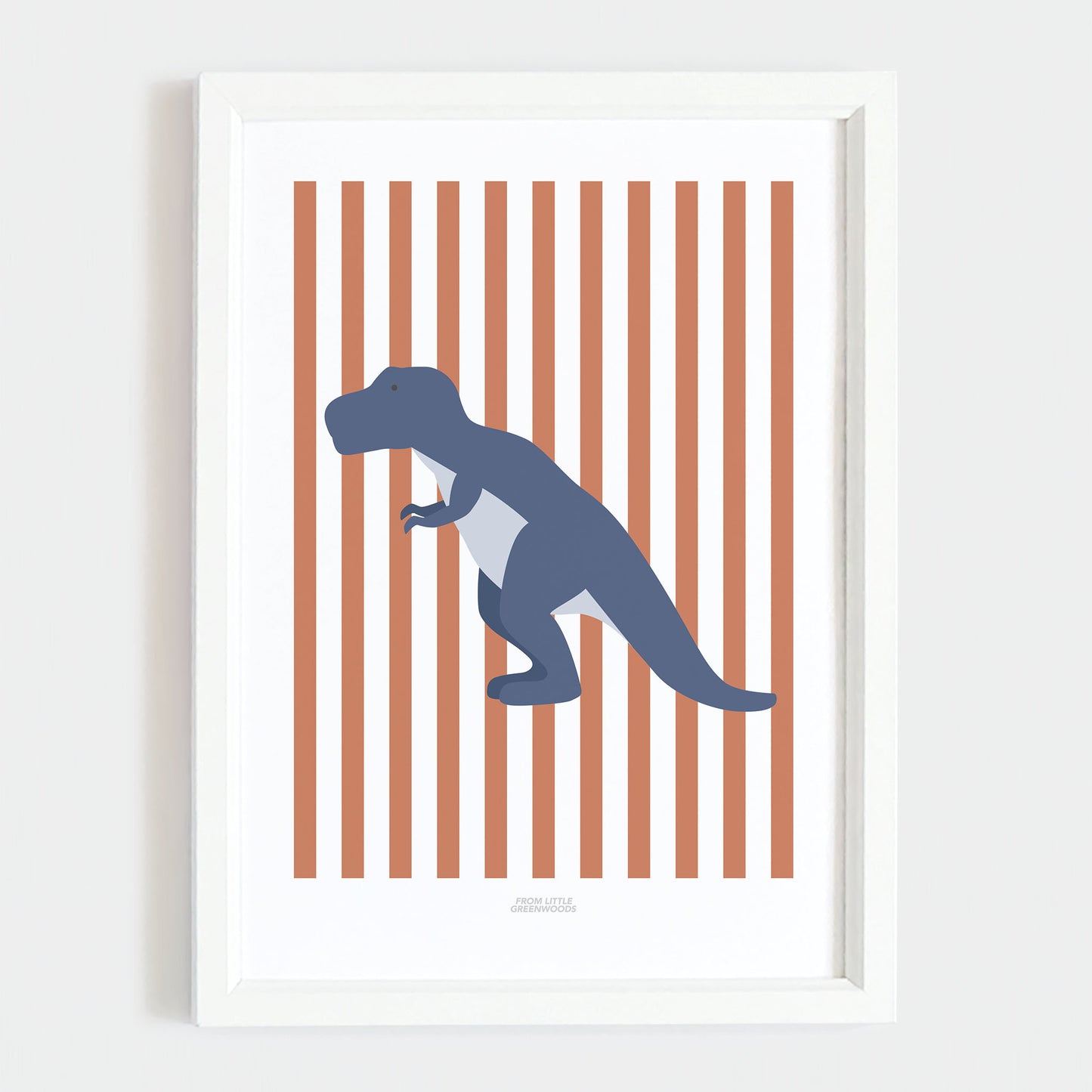 T-Rex Print - Grey Stripes