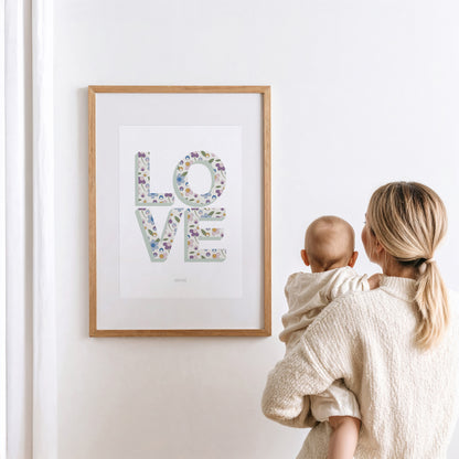READY TO POST - A4 Ditsy Flower Love Print