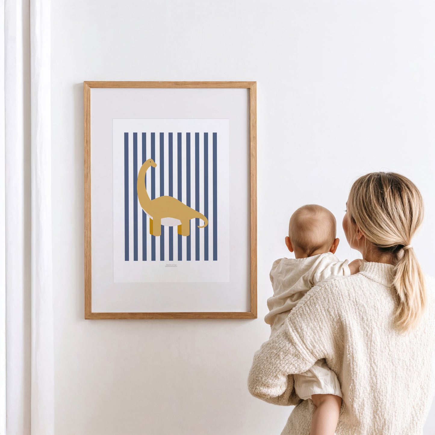 READY TO POST - A4 Striped Diplodocus Print