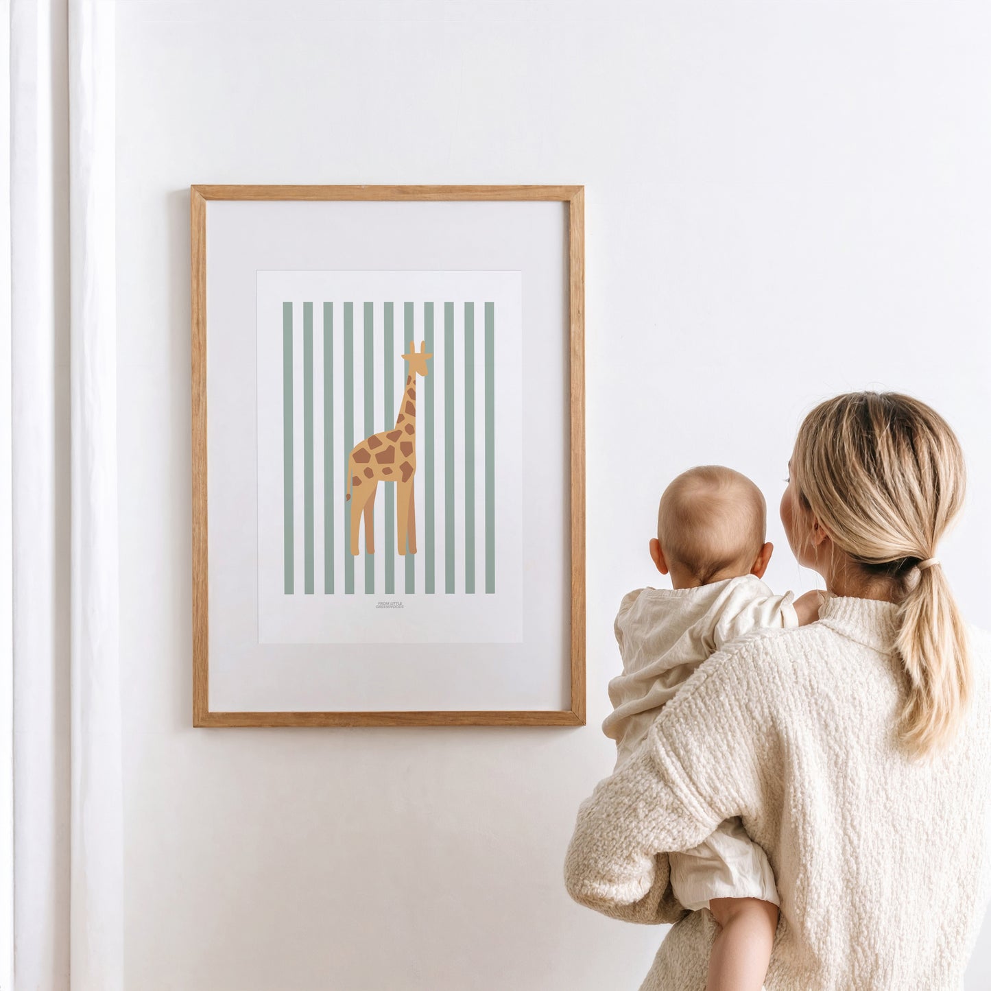 READY TO POST - A4 Striped Giraffe Print