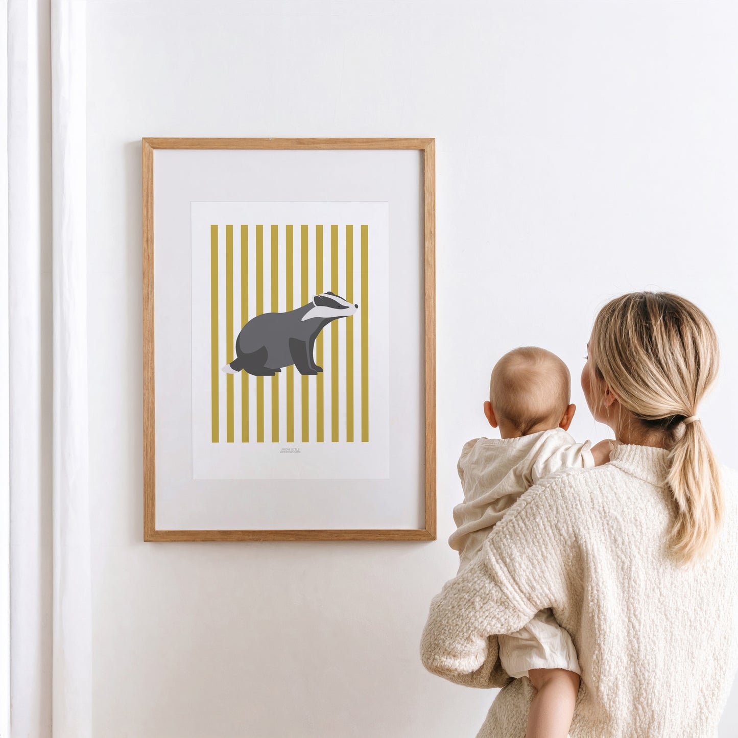 READY TO POST - A5 Striped Badger Print