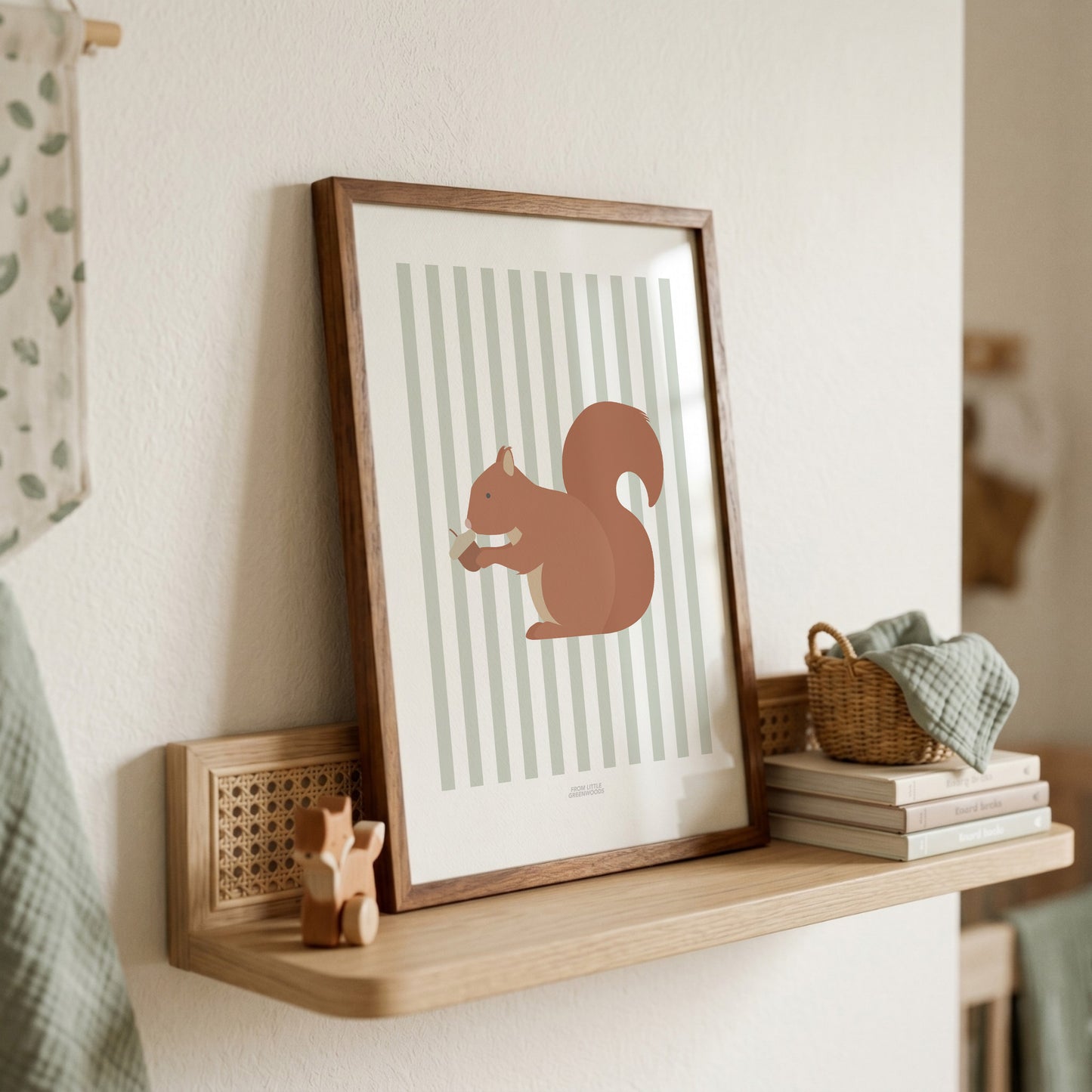 READY TO POST - A4 Striped Squirrel Print