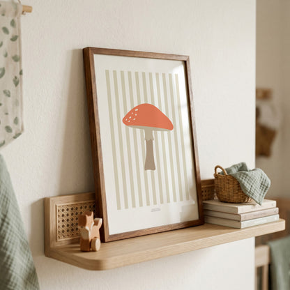 READY TO POST - A4 Striped Toadstool Print