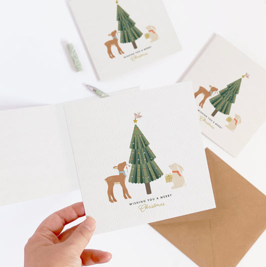 Pack of 4 Winter Woodland Christmas Cards