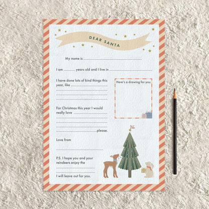 Winter Woodland Children's Letter to Santa with Envelope