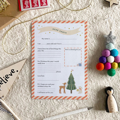 Winter Woodland Children's Letter to Santa with Envelope