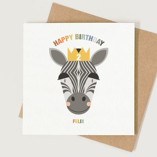 Boy's Zebra Birthday Card