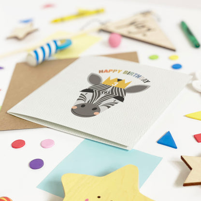 Boy's Zebra Birthday Card