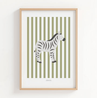 Children's Striped Zebra Print - Green