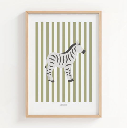Children's Striped Zebra Print - Green