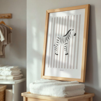 Children's Striped Zebra Print - Grey
