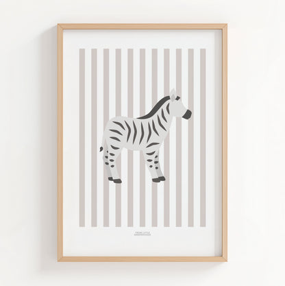 Children's Striped Zebra Print - Grey