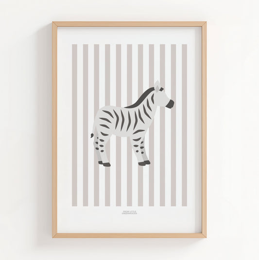 Children's Striped Zebra Print - Grey