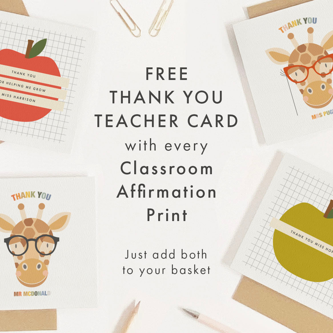 Personalised Classroom Affirmation Poster & Teacher End of Year Gift
