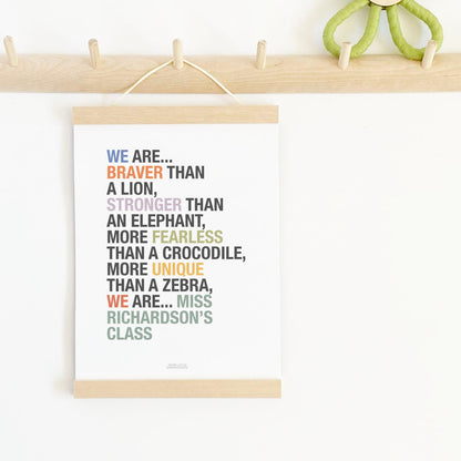 Personalised Classroom Affirmation Poster & Teacher End of Year Gift