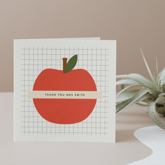 Personalised Apple Thank You Teacher Card