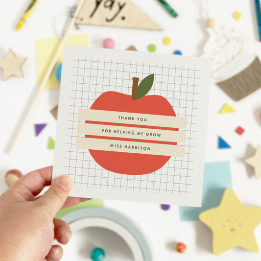Personalised Thank You Cards for Teachers - Green