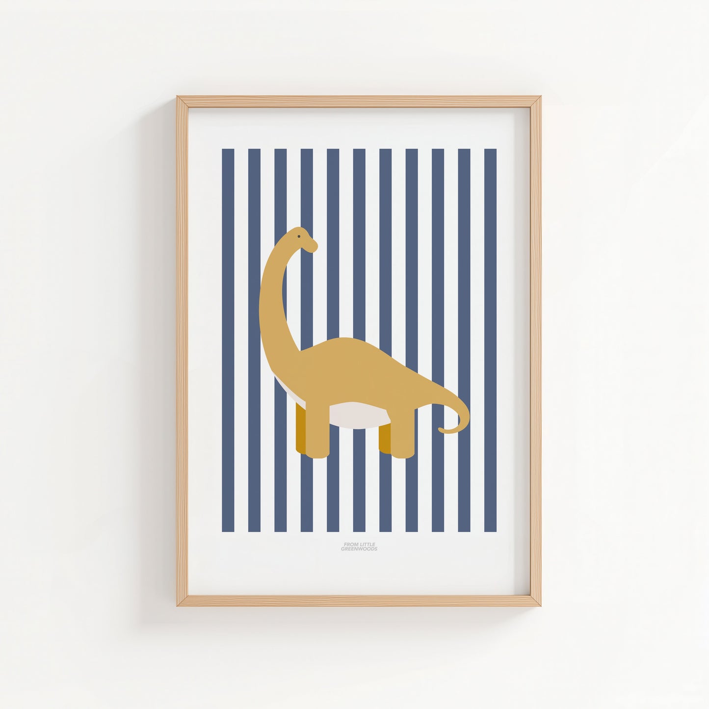 Diplodocus Print - Blue Stripes