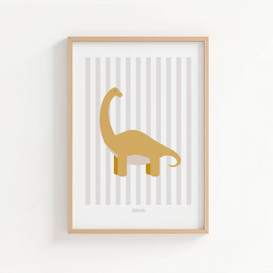 Diplodocus Print - Grey Stripes