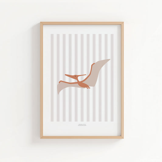 Pterodactyl Print - Grey Stripes