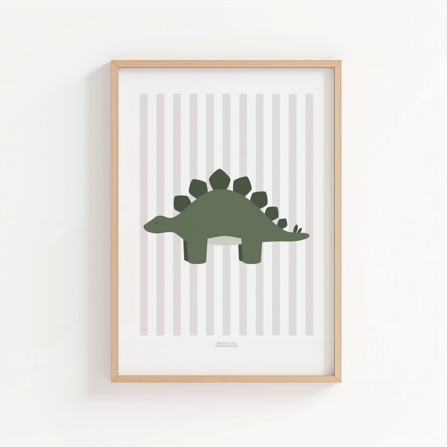 Stegosaurus Print - Grey Stripes