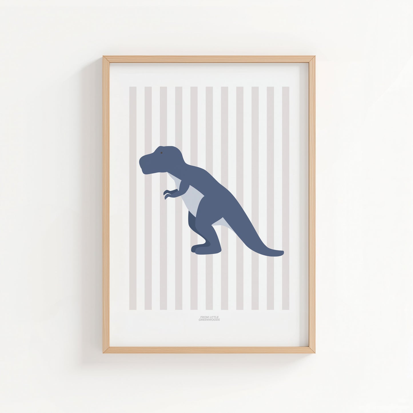 T-Rex Print - Grey Stripes