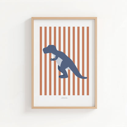T-Rex Print - Red Stripes