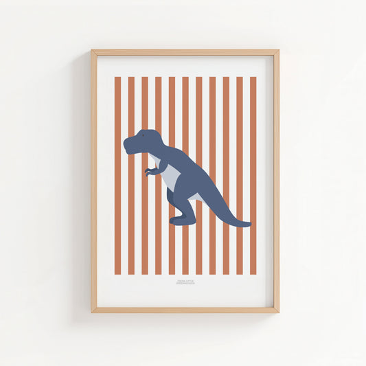 T-Rex Print - Red Stripes